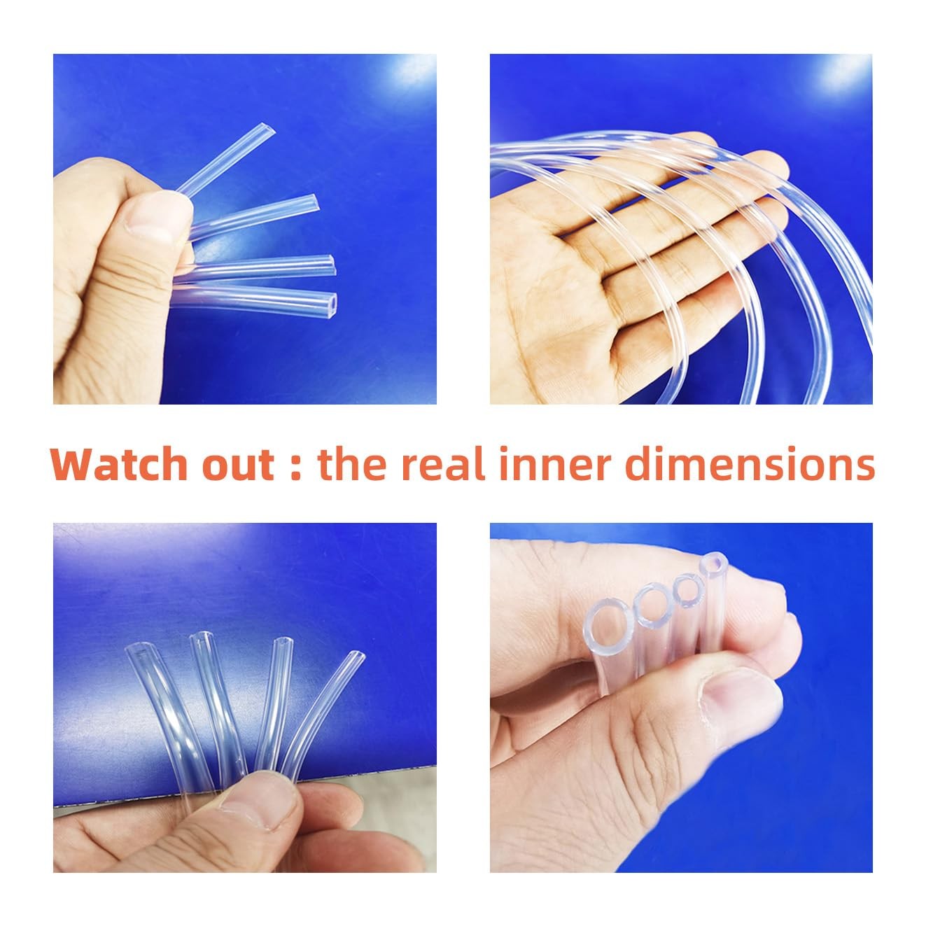 Clear Tubing Assortment, 2mm 3mm 4mm 5mm id: 2mm, 3mm, 4mm, (12m),