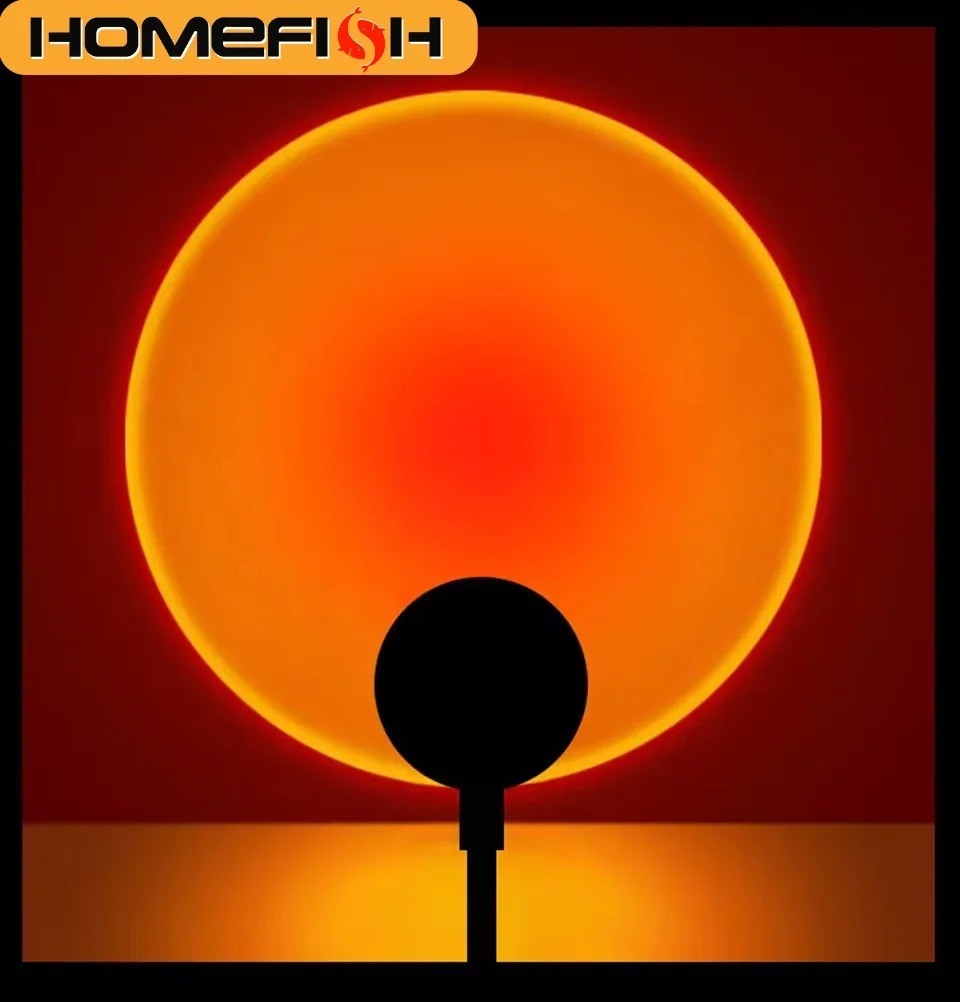 HOMEFISH LED Sunset Lamp USB Mood Light Bedroom Living Room Decor