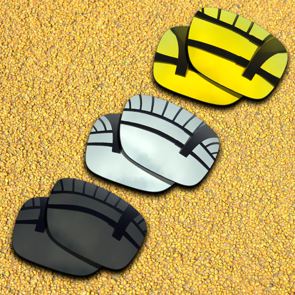 US 3 Sets Lenses Replacement for-Oakley Holbrook XL OO9417-Black&Silver&24K Gold