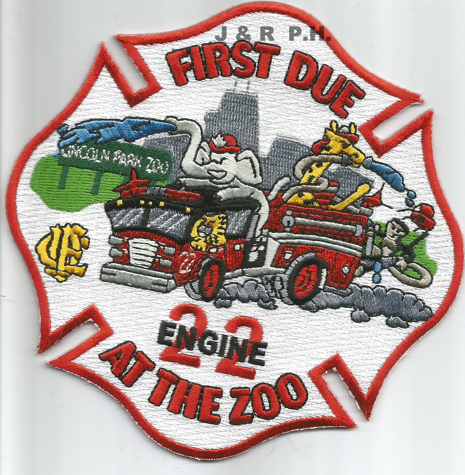 Chicago  Engine-22  "First Due At The Zoo", IL (5" x 5" size) fire patch