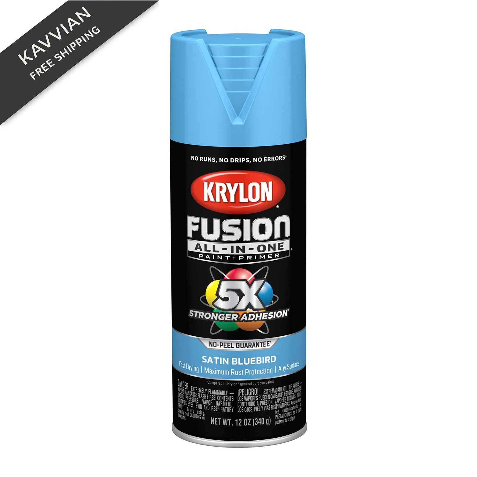 Krylon K02941007 Fusion All-In-One, Satin, Bluebird, 12 oz. 12 oz, Bluebird