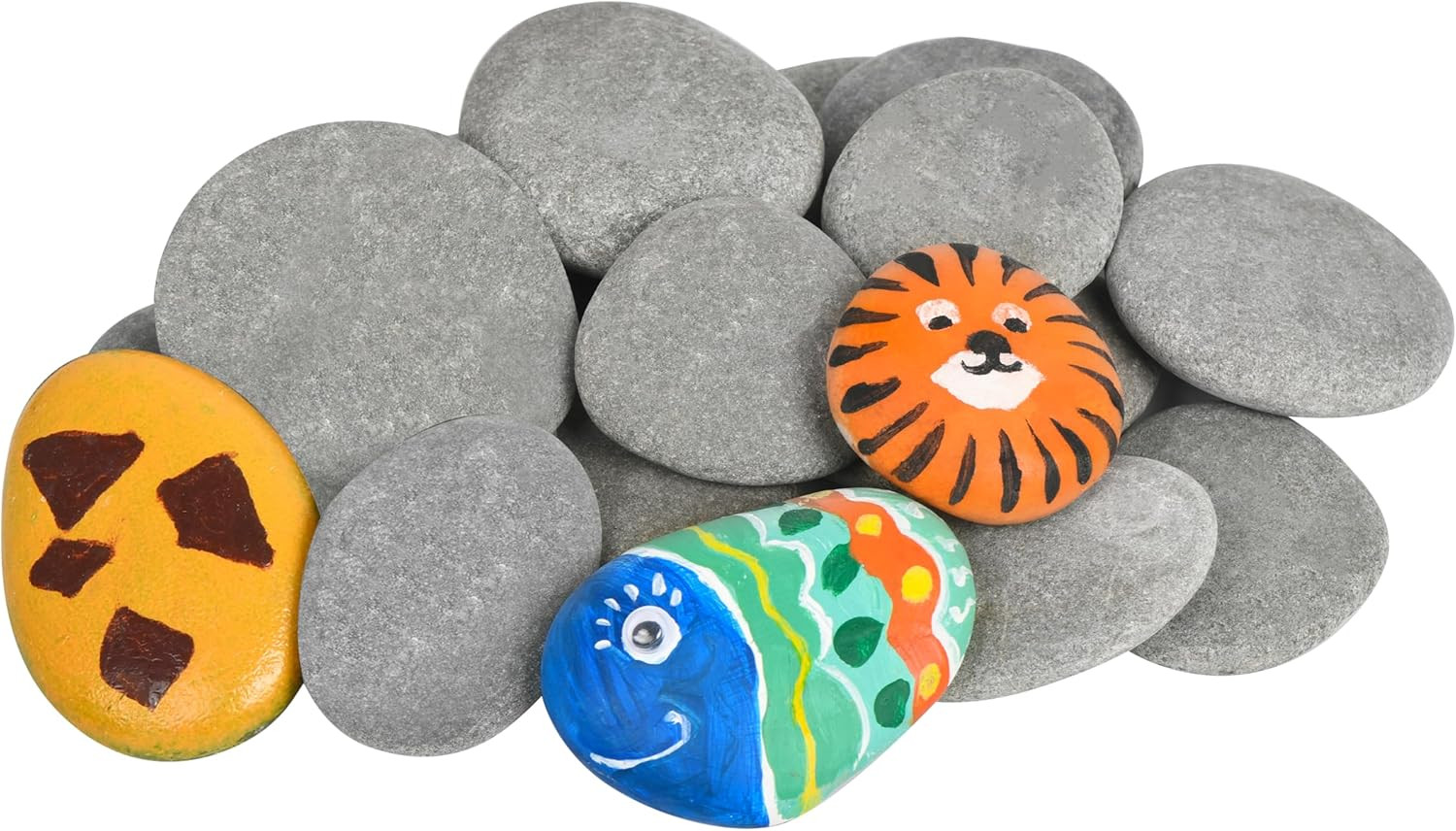 Simetufy 15 Pcs Rocks for Painting, River Rocks to Paint, 2"-3" Flat Painting Ro
