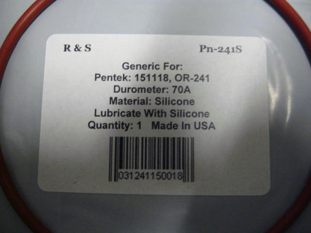 1 Pentek 151118,OR-241 Silicone O-Ring For High Temperature Housings R&S 241S