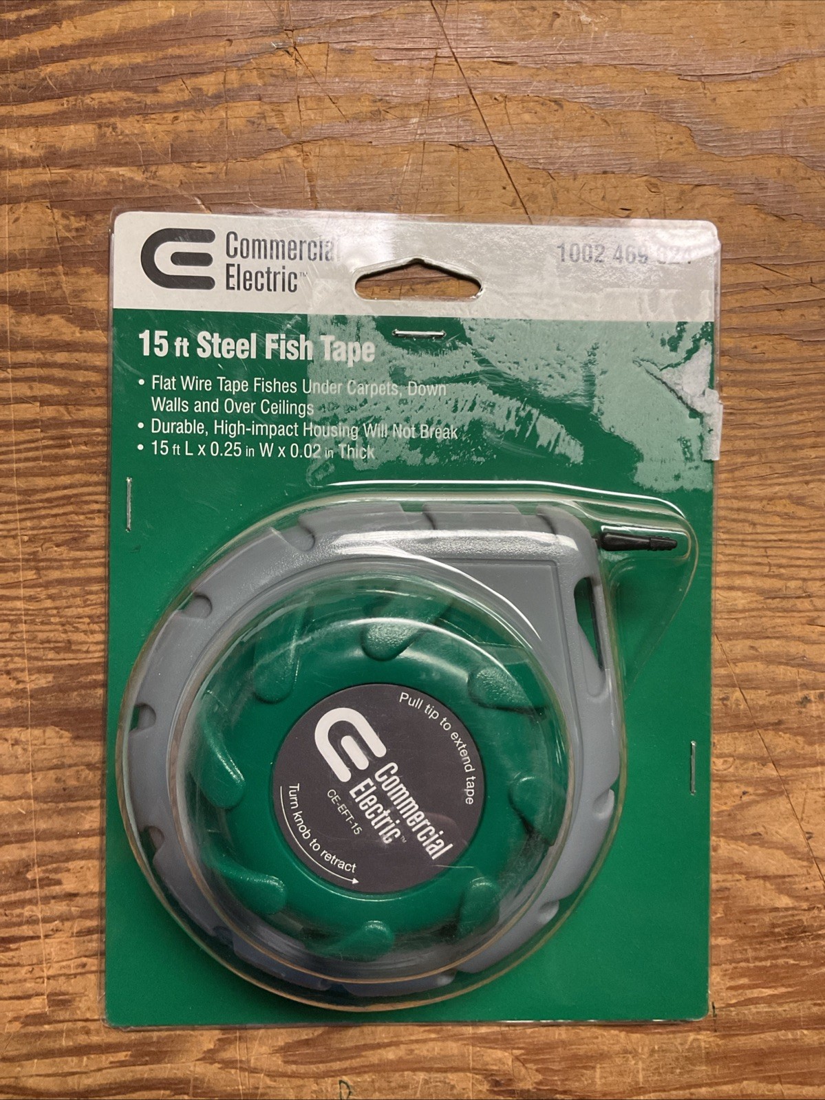 BRAND NEW COMMERCIAL ELECTRIC 15 ft STEEL FISH TAPE  1002469624 FLAT WIRE SNAKE