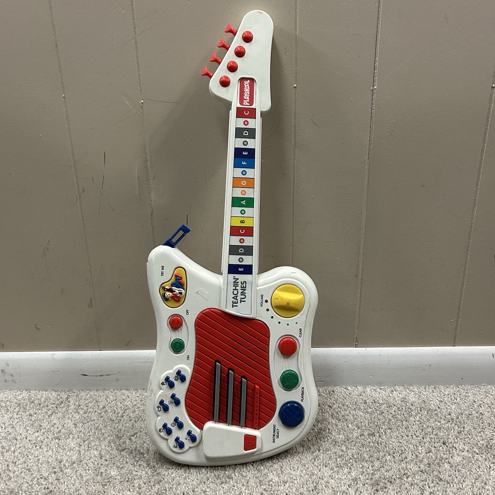 Vintage 1995 Playskool TEACHIN' TUNES GUITAR Talking No Strap Tested & Works!