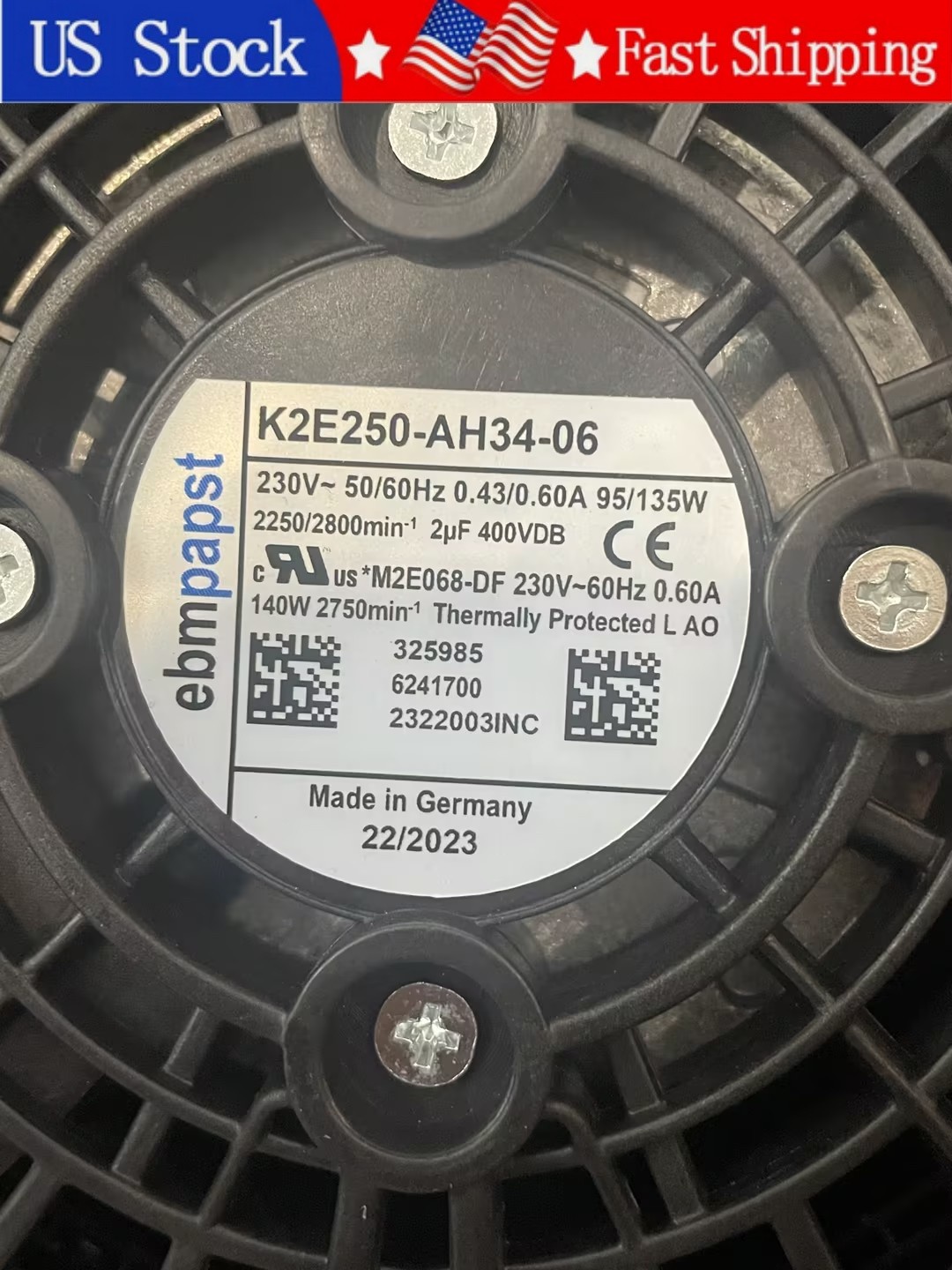 1PCS Brand New Ebmpapst K2E250-AH34-06 AC230V 95/135W Cooling Fan  Fast delivery