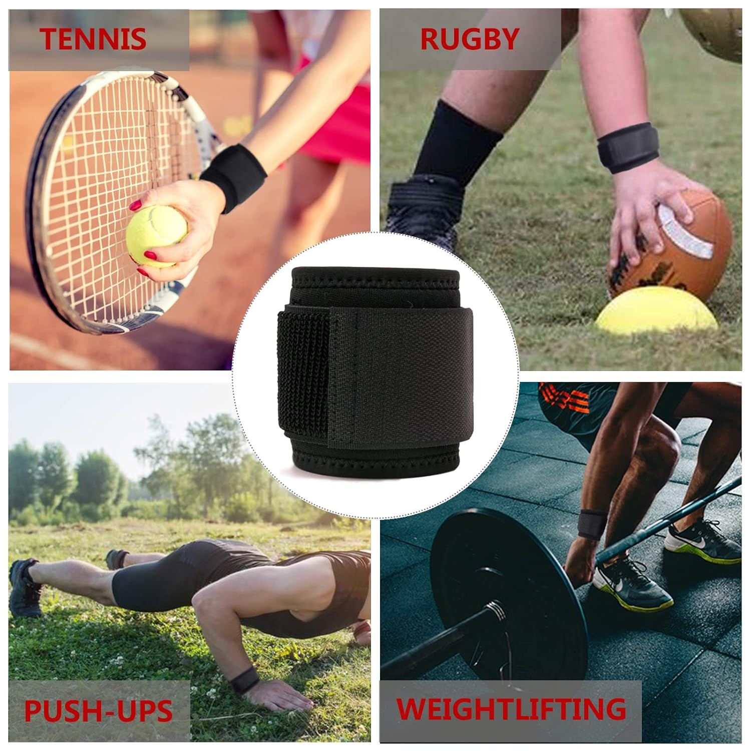 2 Pack Adjustable Wrist Brace for Carpal Tunnel Relief & Weightlifting Support