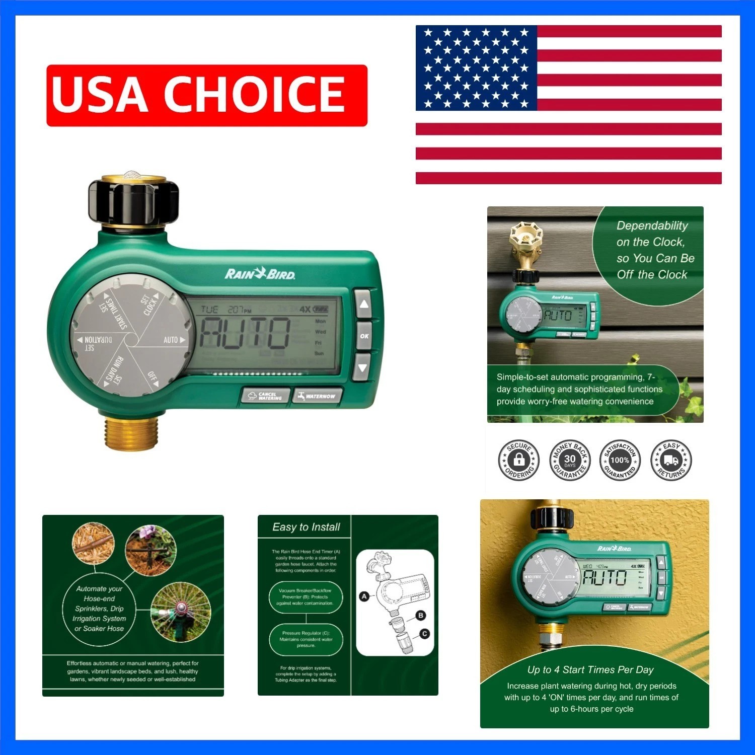 1ZEHTMRP  Professional Grade Electronic Digital Hose End Timer/Controller, On...