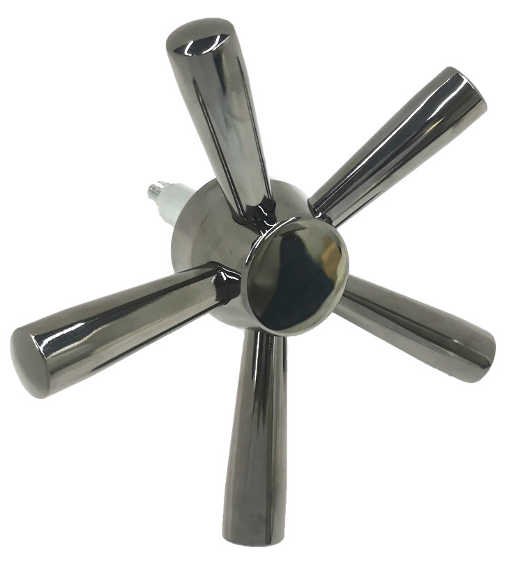 5 Spoke Gun Safe Handle For Strong Safes & Vault Doors With Black Chrome