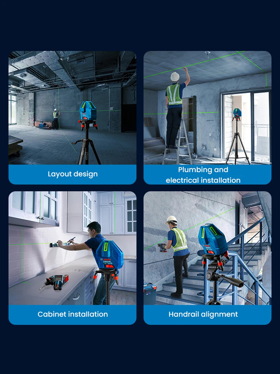 BOSCH Green Laser Level 3D 5Lines Self-leveling Horizontal &Vertical GLL50-15XG