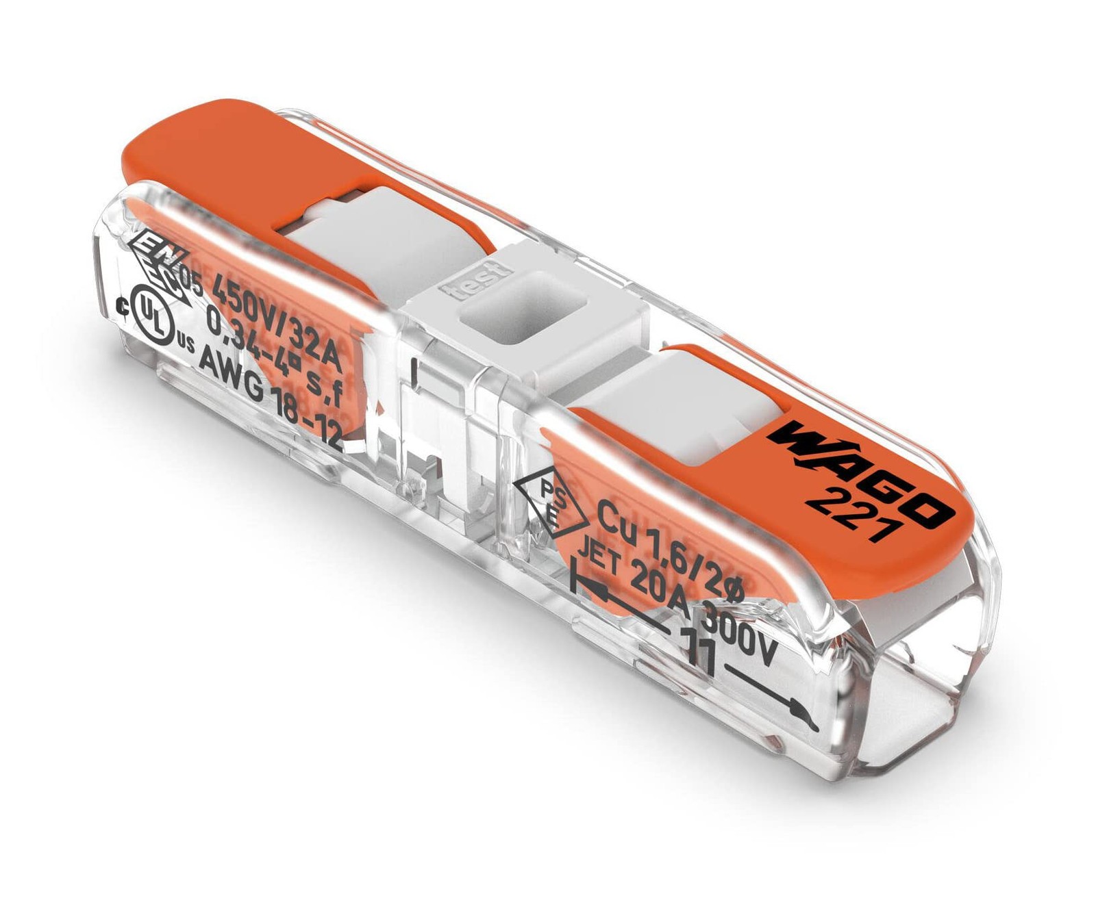 221-2401 | Lever-Nuts® Inline Splicing Connector | for Solid and Stranded Con...