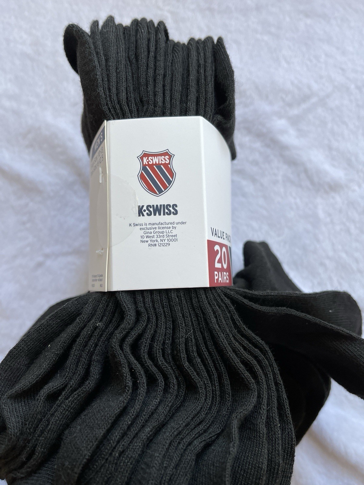 K-Swiss Men's 20 Pairs Athletic Low-Cut Full Cushion K-NIT Socks Shoe Sz 6-12.5