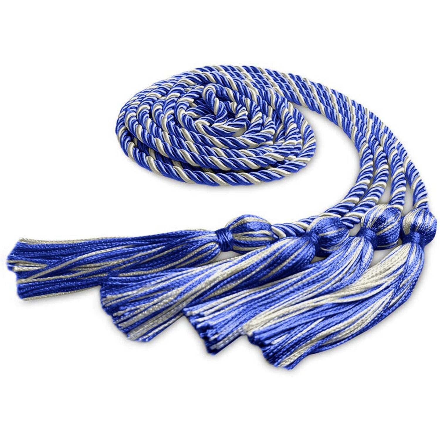 Endea Graduation Double Honor Cord Royal Blue/Silver for High School & College