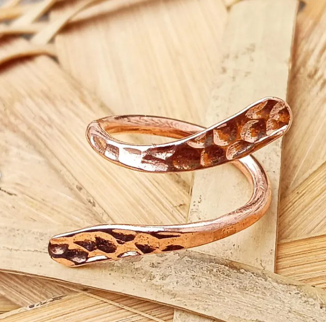 Solid Copper Pain Relief Ring Handmade Boho Adjustable Thumb Ring All Size SR372
