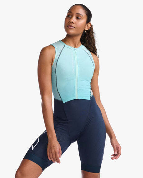 New 2XU Light Speed Trisuit Women X-Small XS OUT/WHT WT6663d Triathlon Suit
