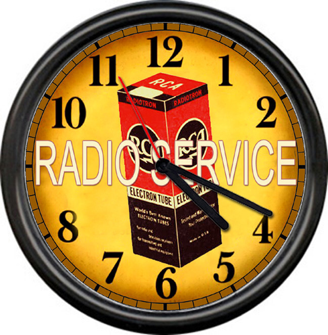 RCA Radio Dealer Tubes Vintage Art Service Sign Technician Wall Clock