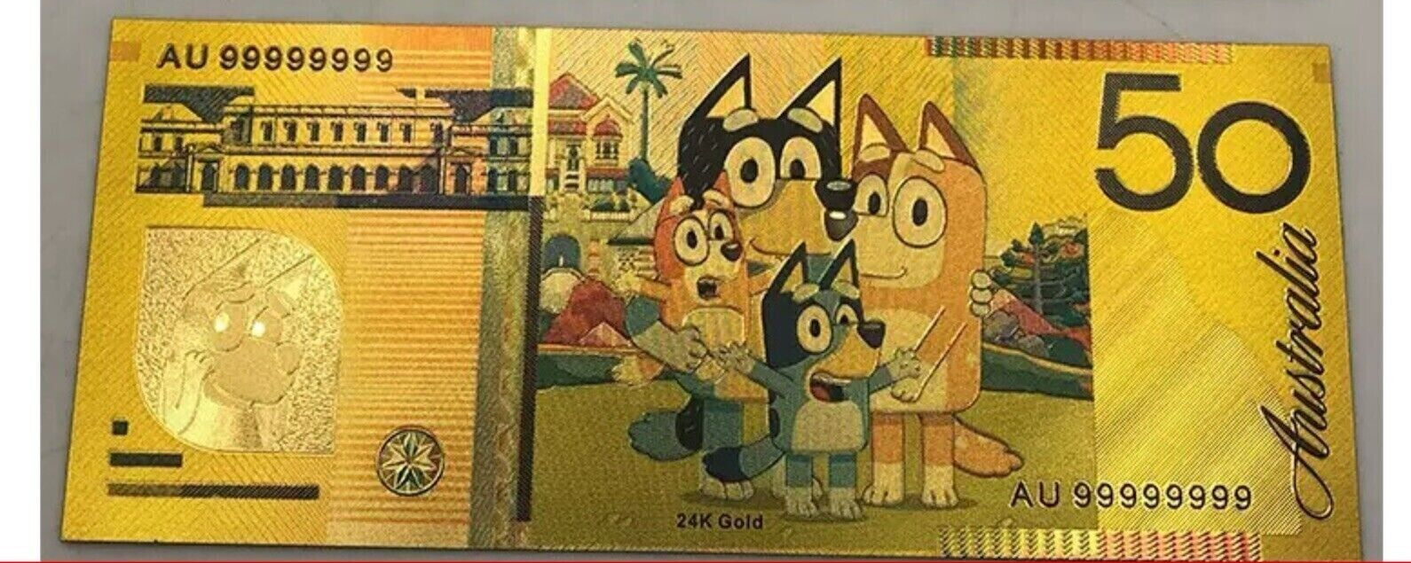 5 x Bluey Collectable 50 Dollar Bucks Banknotes