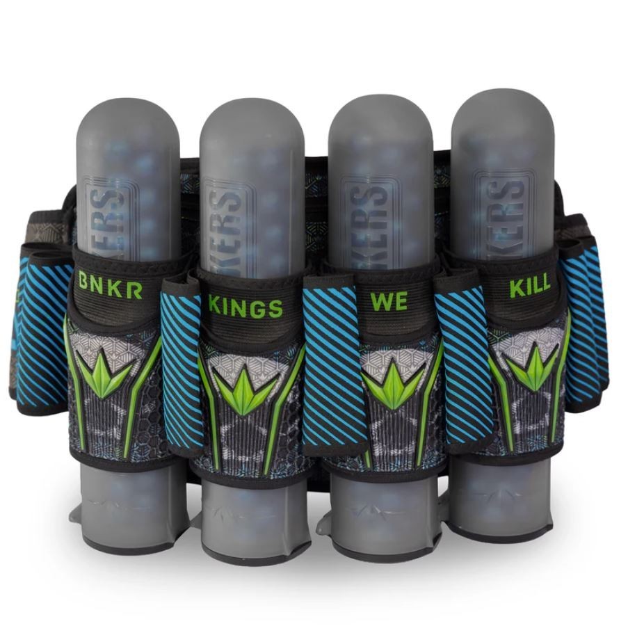 Bunkerkings Paintball Fly2 4+7 Padded Pod Pack Harness Acid Skull