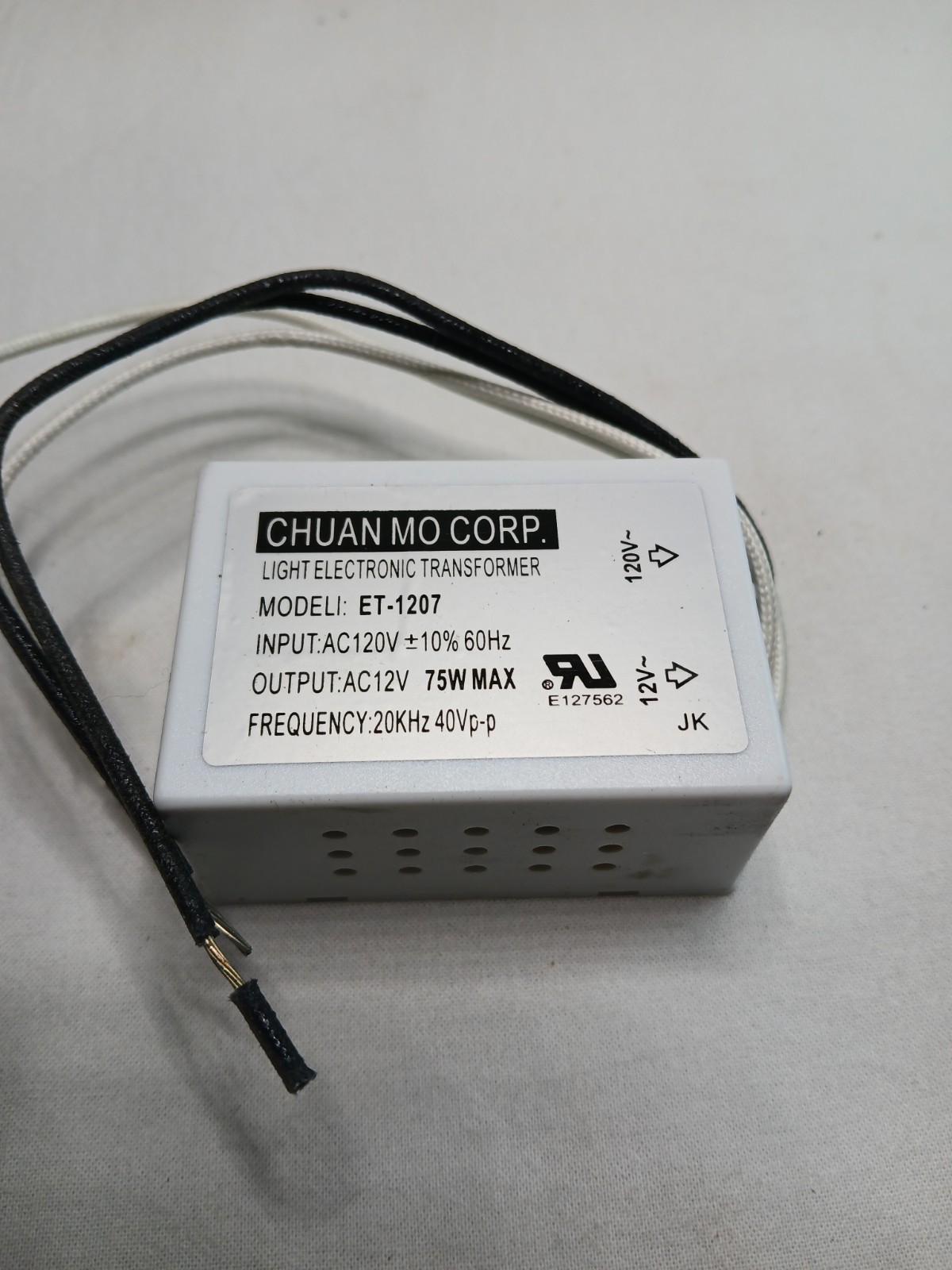 ET-1207 Transformer Light Electronic Chuan Mo Corp 12v/120v 75watt