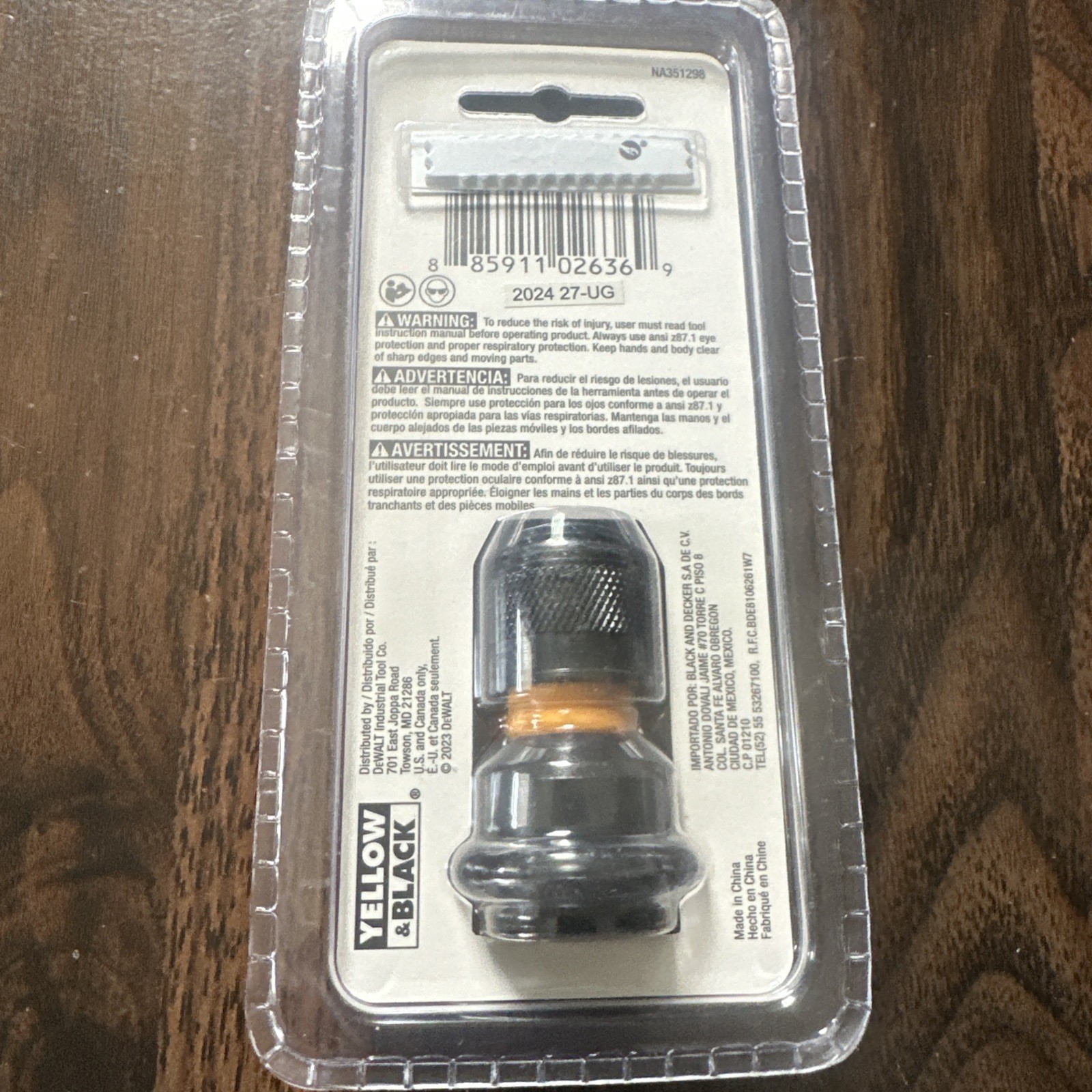 Impact Ready 1/2 Square To 1/4 In. Rapid Load Socket Adapter - DW2298