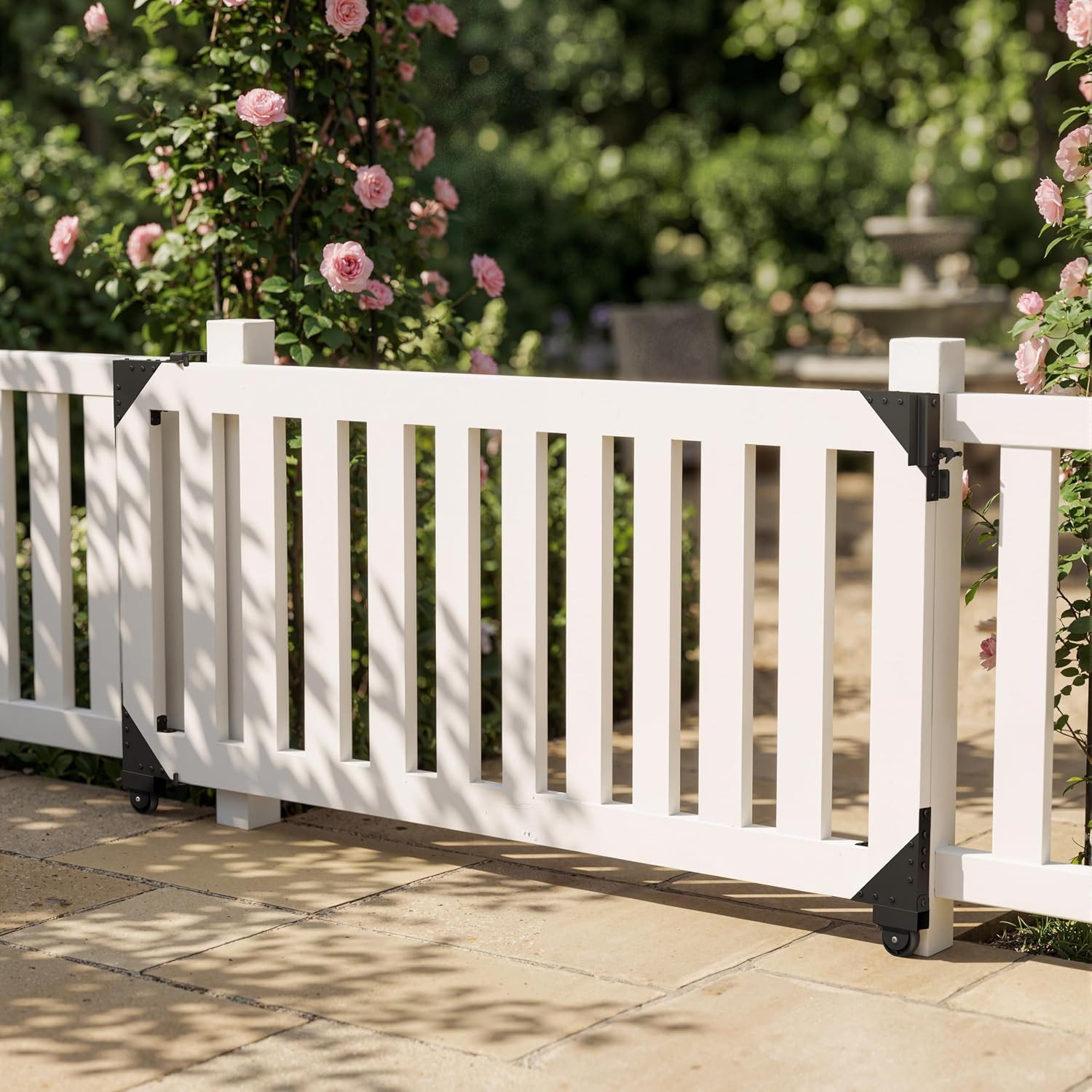 Sliding Gate Hardware Kit, Heavy Duty Fence Gate Kit with Roll Wheels, Universal