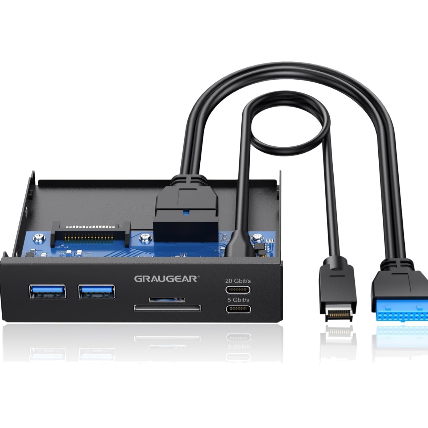3.5 Inch Front Panel USB C Hub, SD/microSD Internal Card Reader, 20Gbps USB 3...