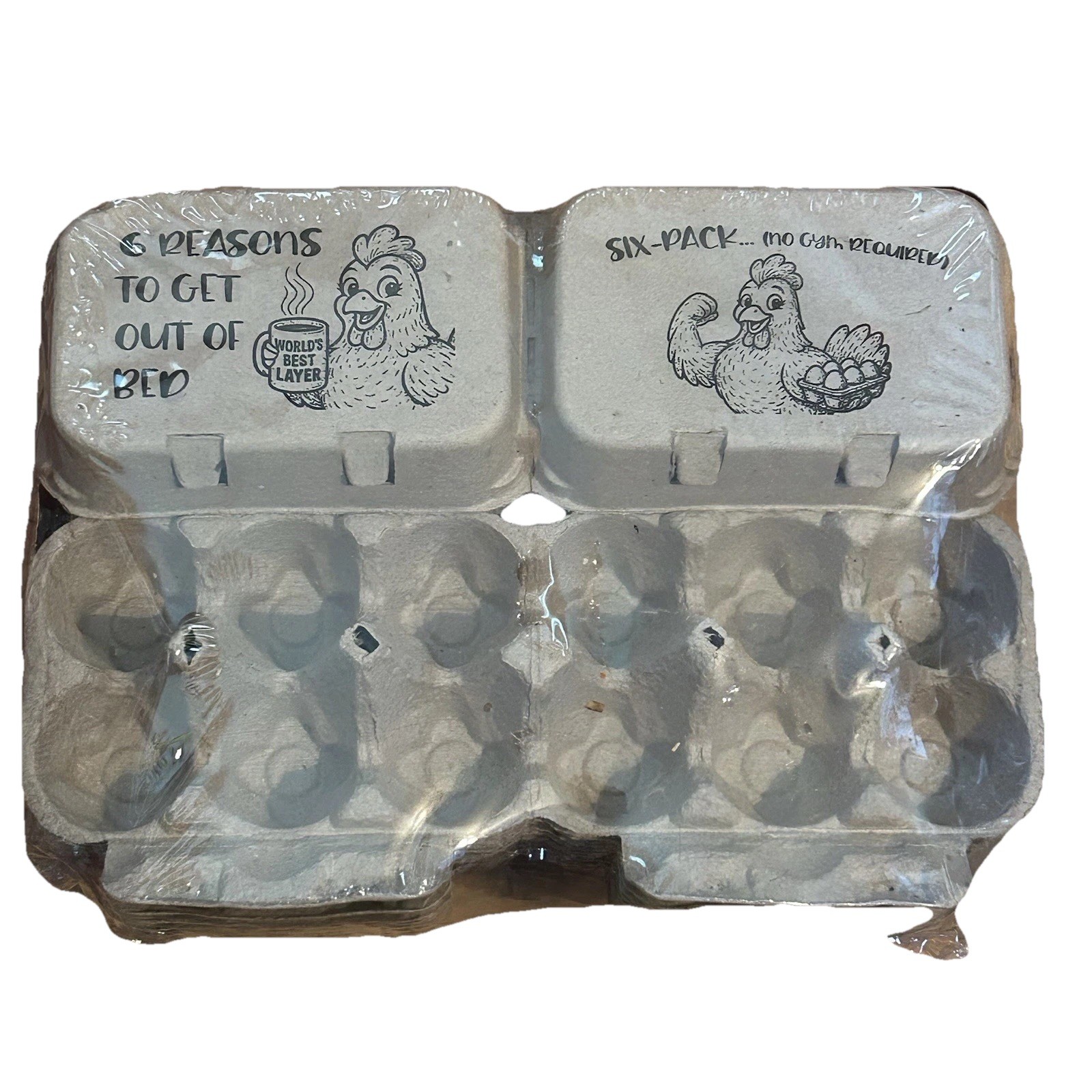 48 Half Dozen Printed Egg Cartons Empty Paper Pulp Eco Friendly (24 Per Pack)