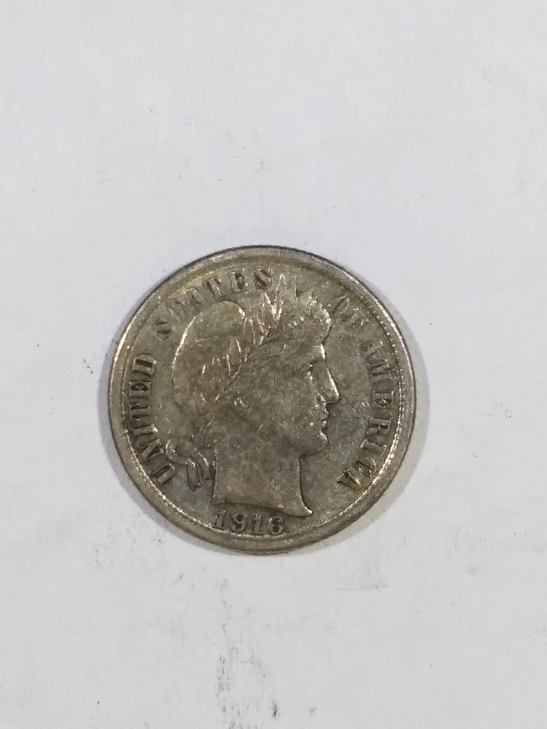 1916-S San Francisco Mint Silver Barber Dime 0.9F