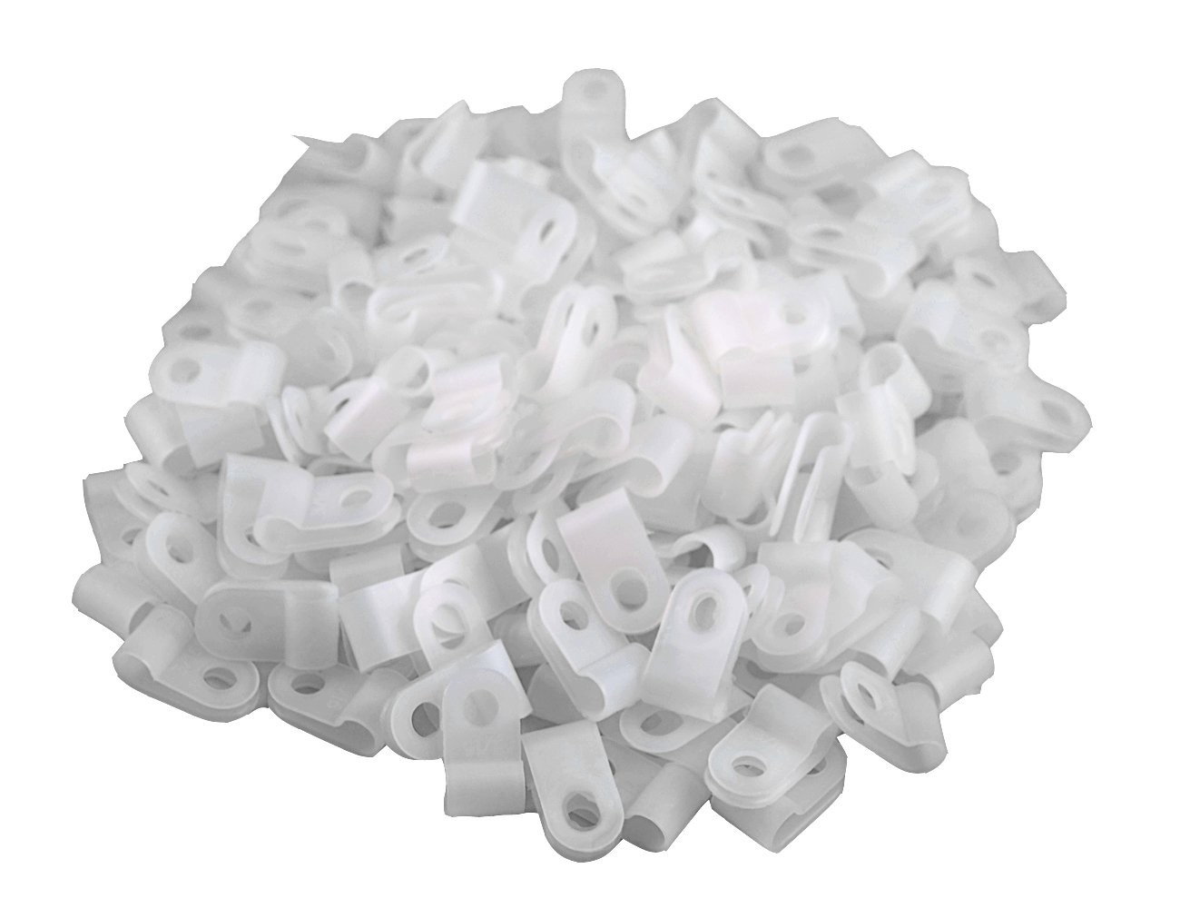 White Nylon R-Type Cable Clamps Fastener 5/16 Inch 7.9mm Wire Tube 200 PCS