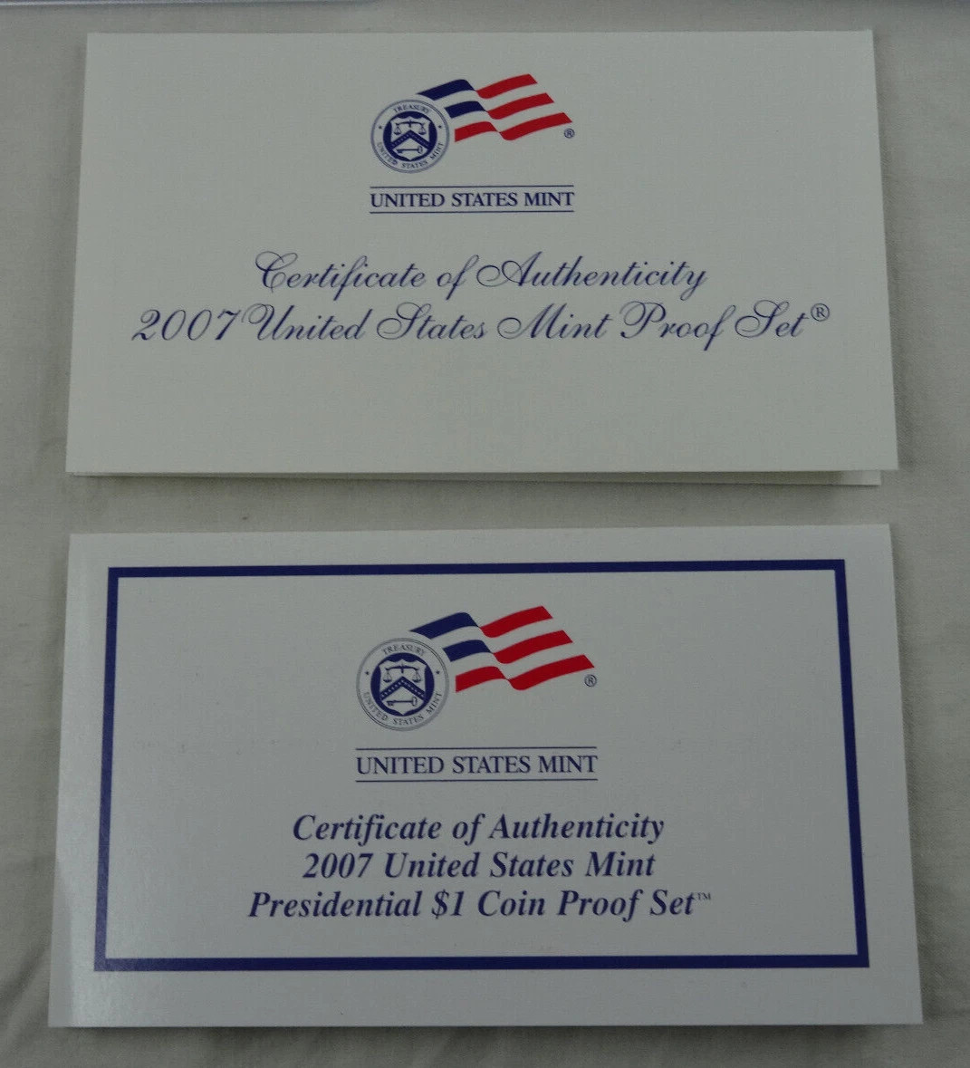 2007-S US Mint Proof Set Original Government Packaging W/COA