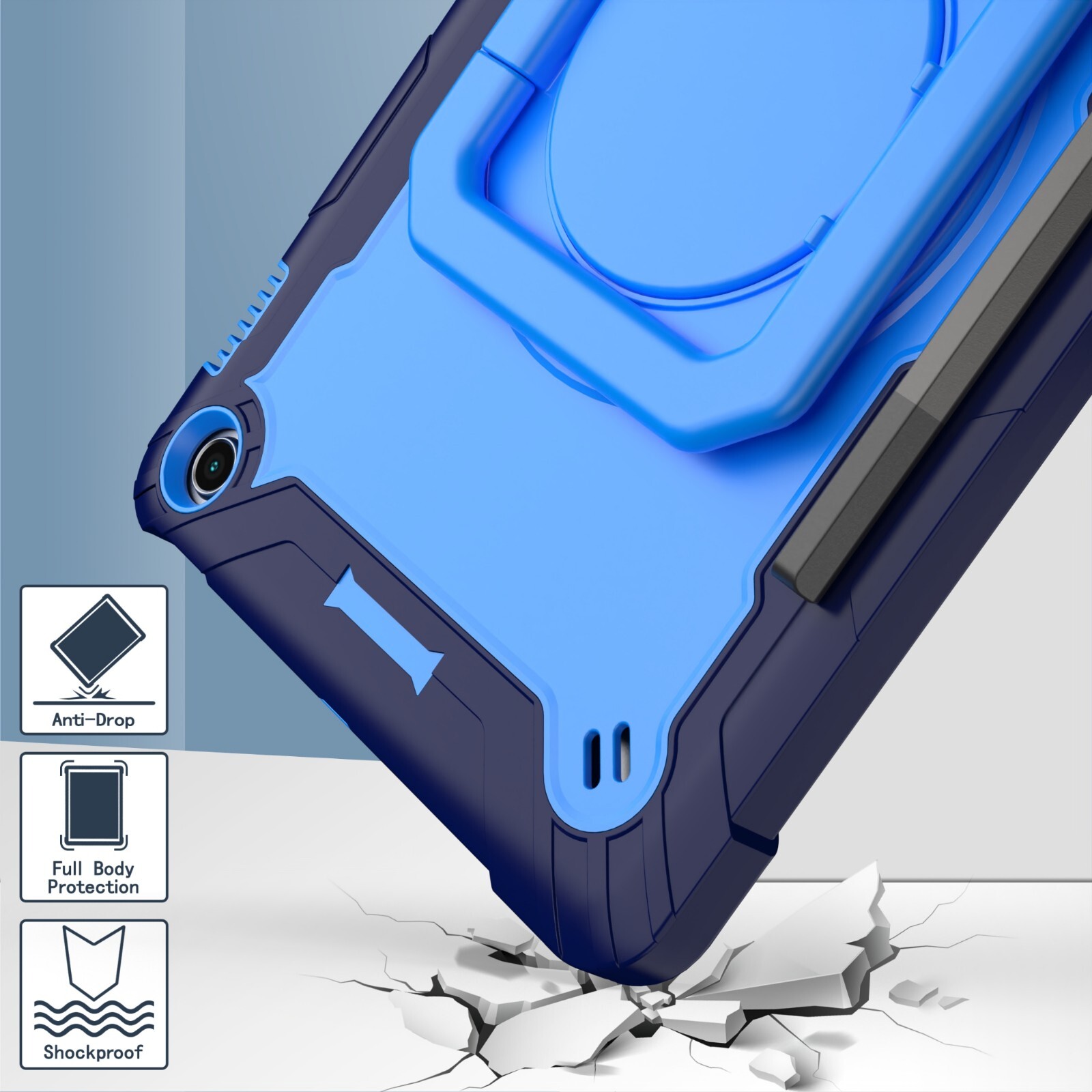 Case For Amazon Fire Max 11 2023 Shockproof Hybrid Rotating Cover Shoulder Strap