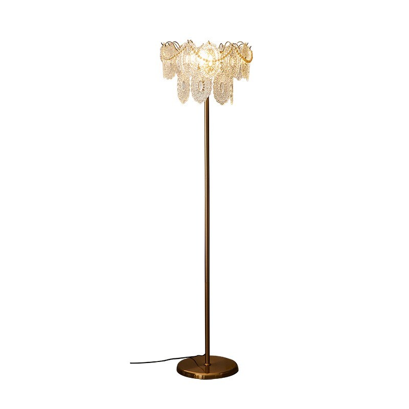For French crystal floor lamp living room modern simple bedroom bedside table