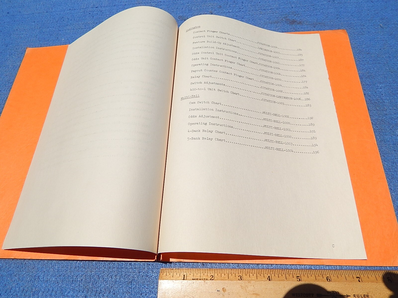 1949 Bally Folder: Operating Instructions (plus 3 inserted sheets)