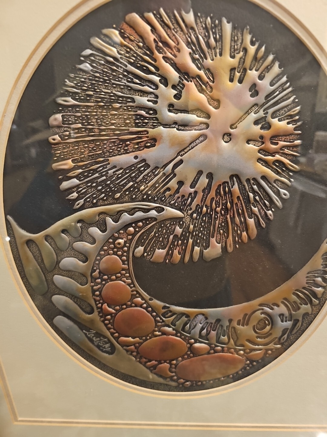 Joel Zaretsky Mid Century Mixed Metal 3D Vibrant Framed Wall Sculpture Art