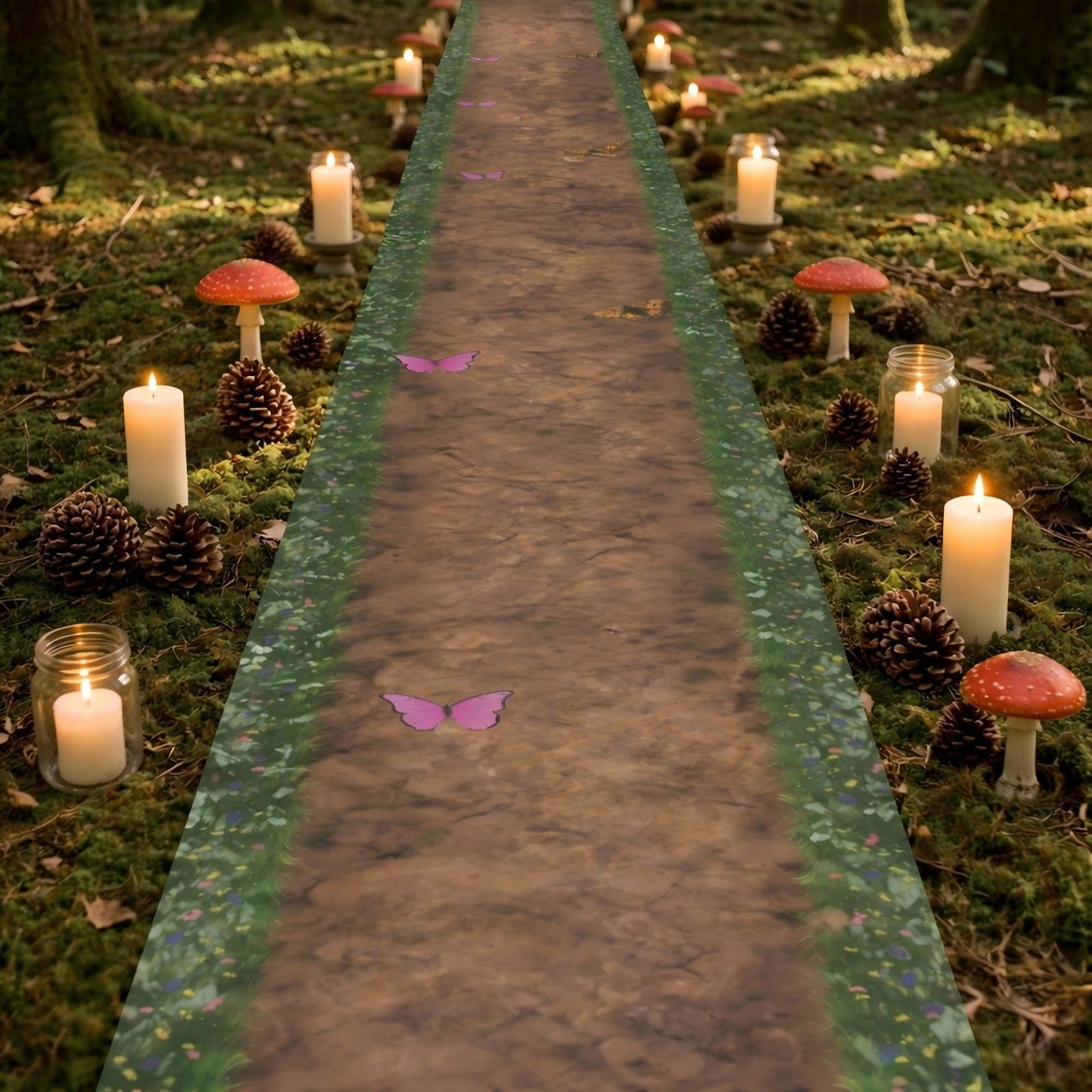 Chumia 9.84 x 2.3 ft Enchanted Forest Decorations Wonderland Runner Rug Fairy...