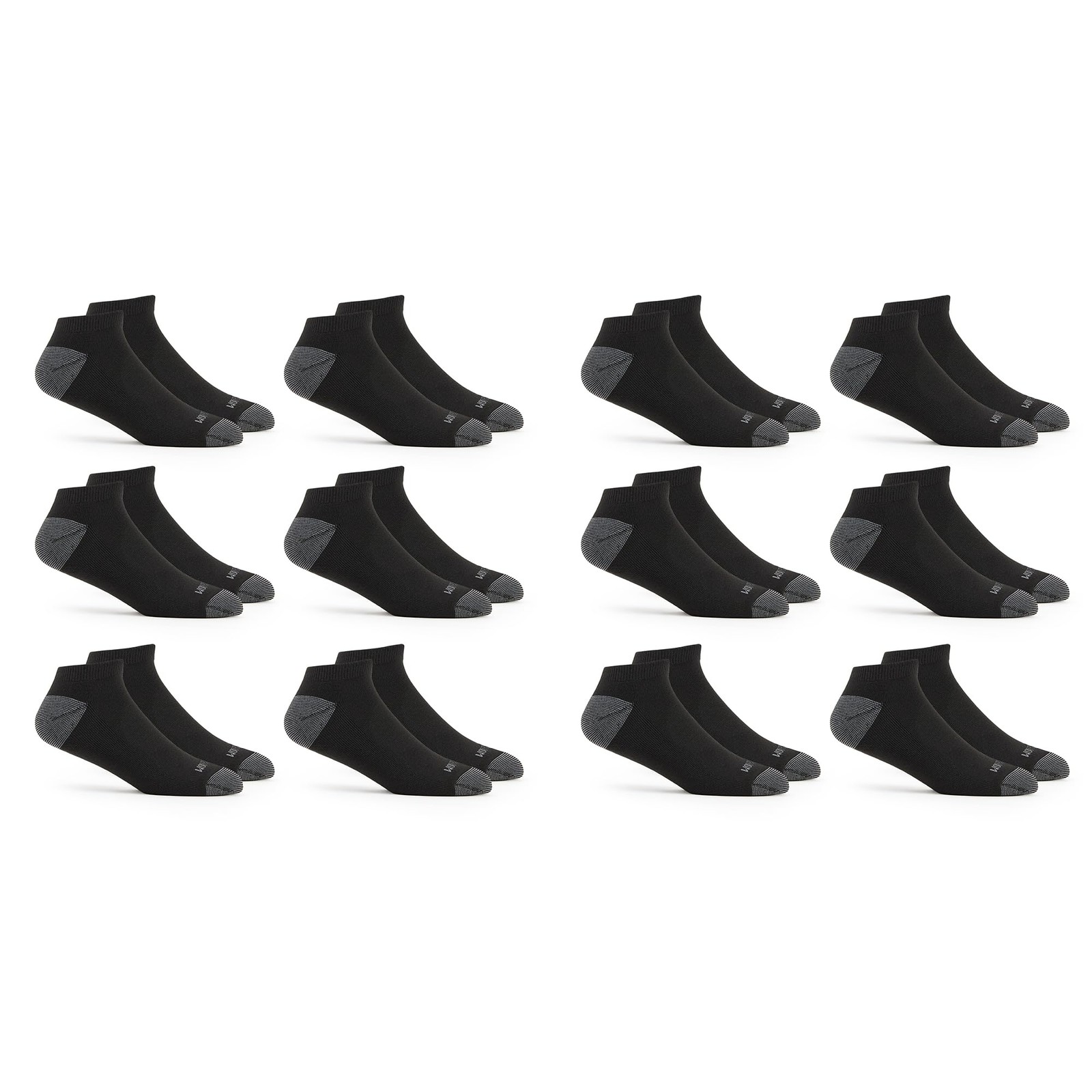 Men's Dual Defense Low Cut Socks (12 Pack), Black, Medium (6 - 12)