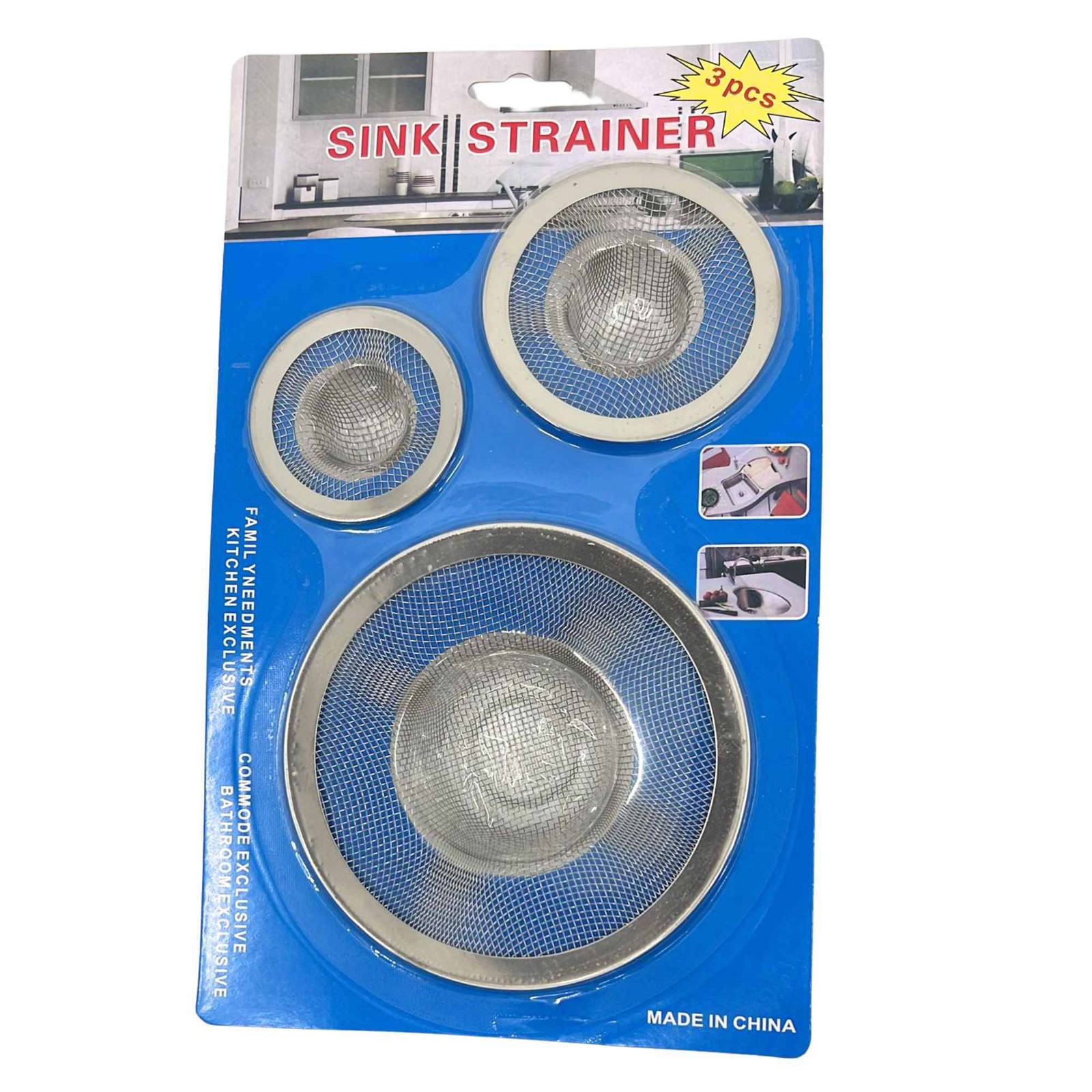 Sink Strainers Stainless Steel Mesh: 3 Pack