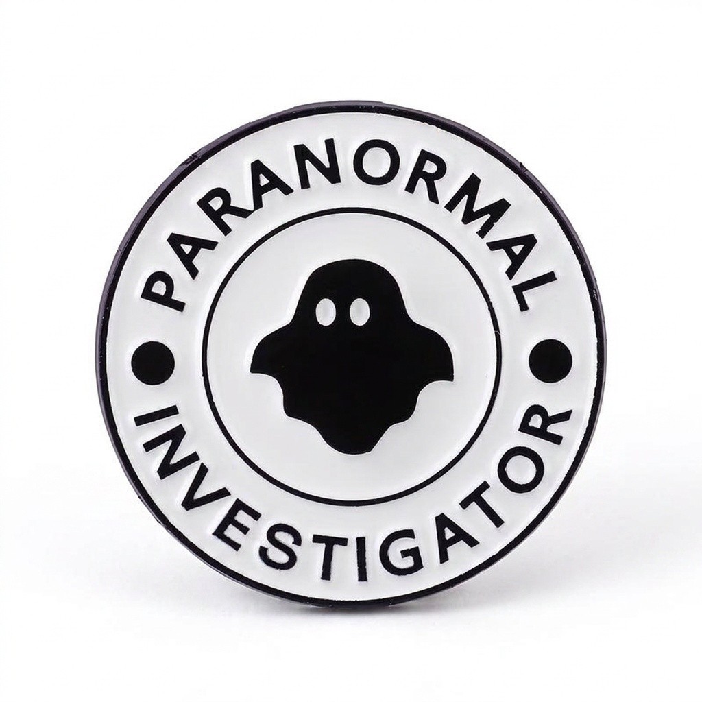 Paranormal Investigator Ghost Enamel Pin Spooky Occult Badge