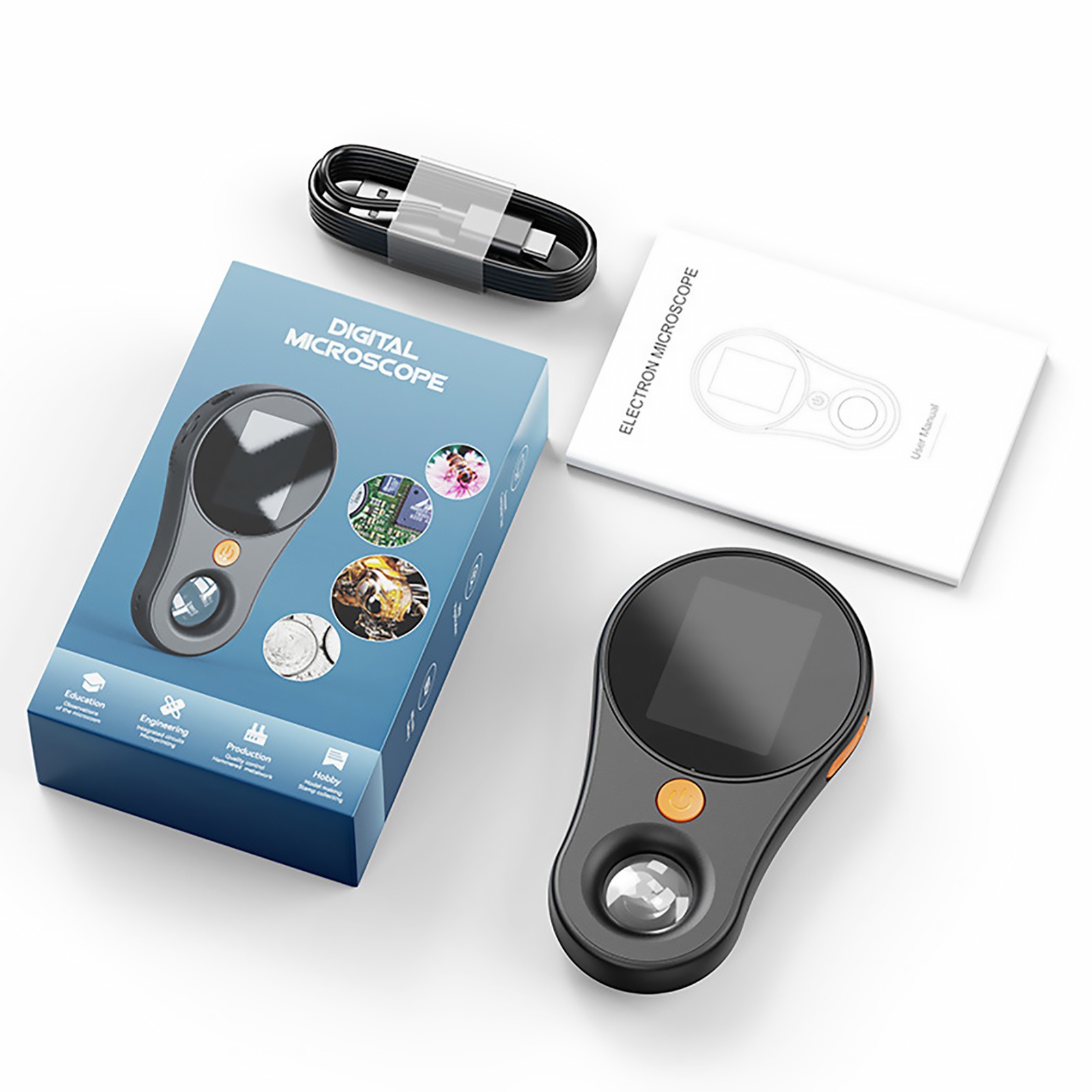 500X Handheld Digital Microscope 2 Inch IPS Screen Portable Microscope Camera
