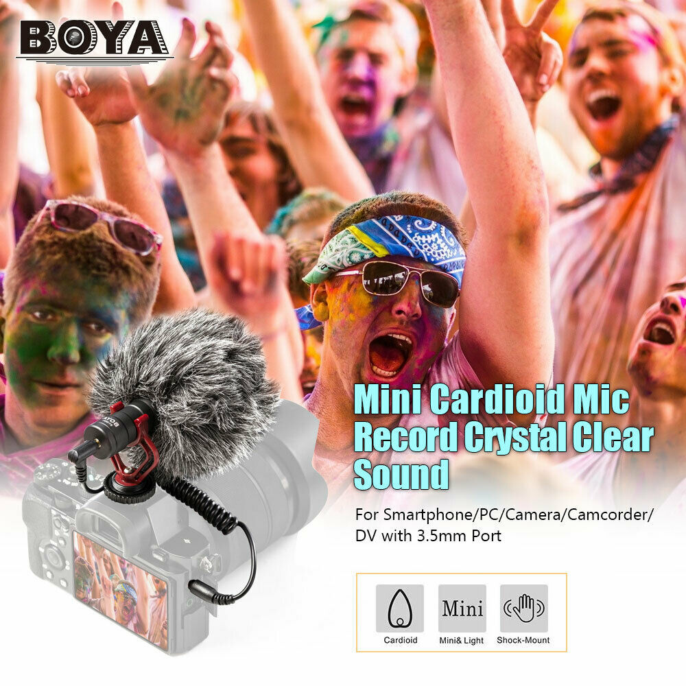 BOYA BY-MM1 3.5mm Microphone Pocket Video Mic For DSLR Camera Smartphones
