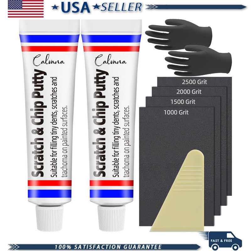 2-Pack 20g Car Body Filler Putty Minor Scratch and Rust Repair, Quick-Drying