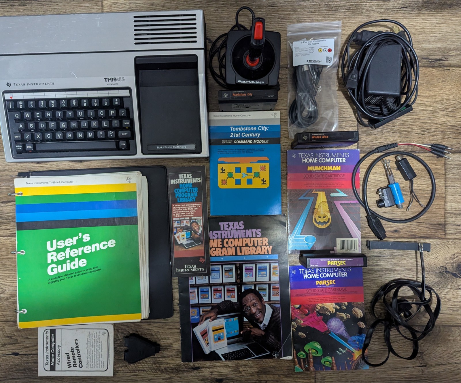 Texas Instruments TI-99/4A Home Computer Bundle w/ Games Manual - Tested Works