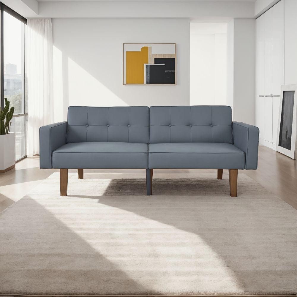 PU Leather Matte Reclining and Sleeping For Living Room Gray