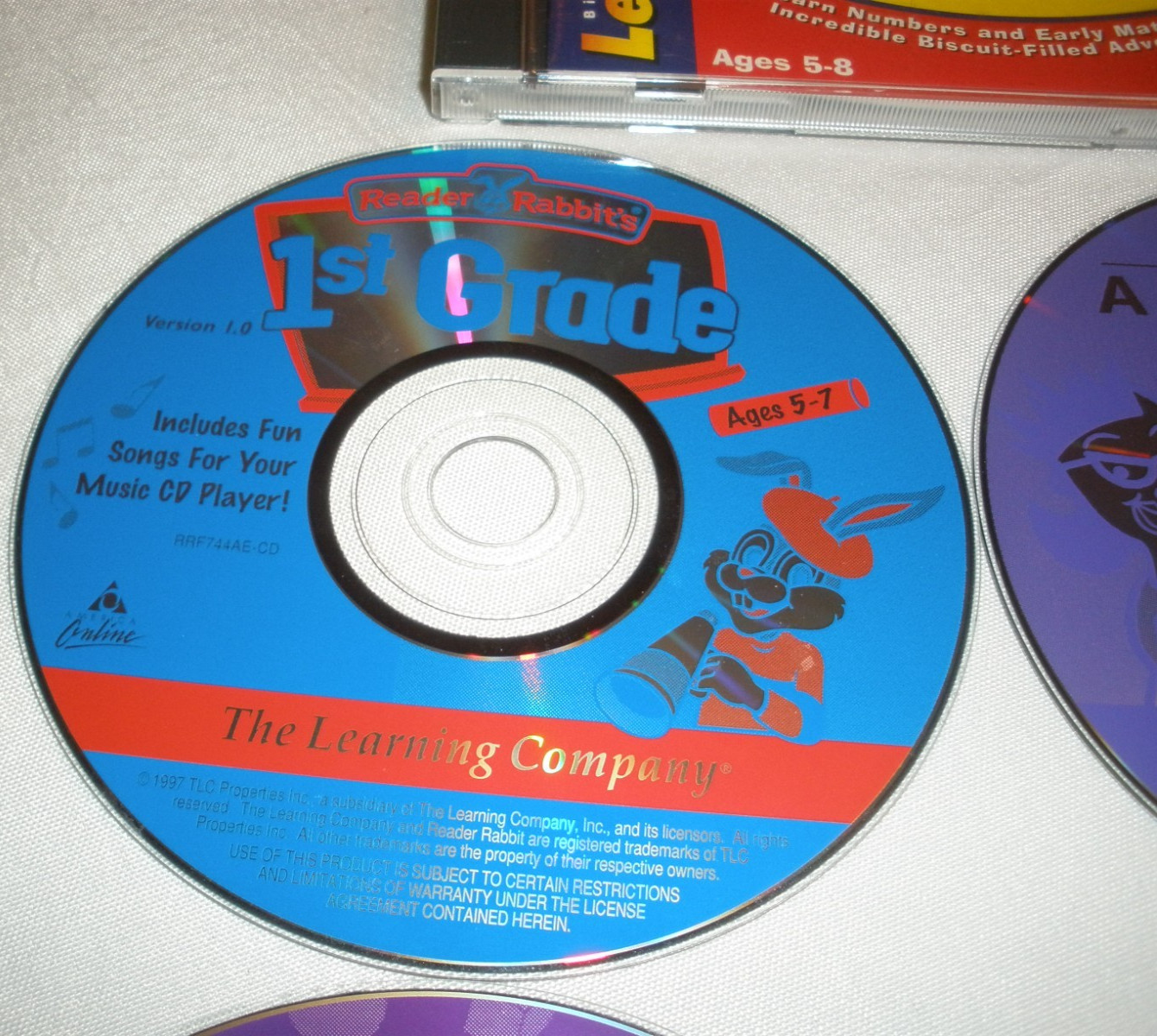 Lot of 8 Learning CDs Jump Start Math Workshop Creative Wonders Reader Rabbit's