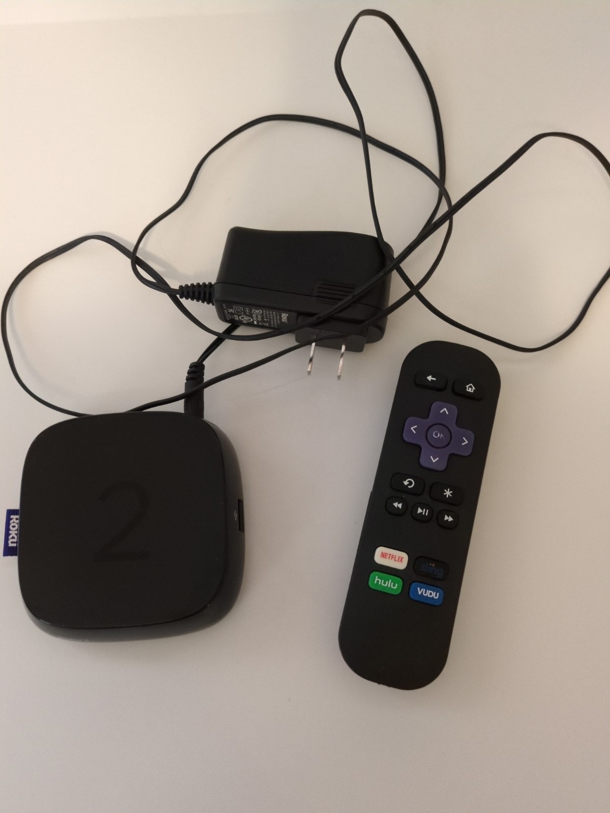 Roku 2 TV Streaming Device, Model 4210X, with Power Cord and Remote