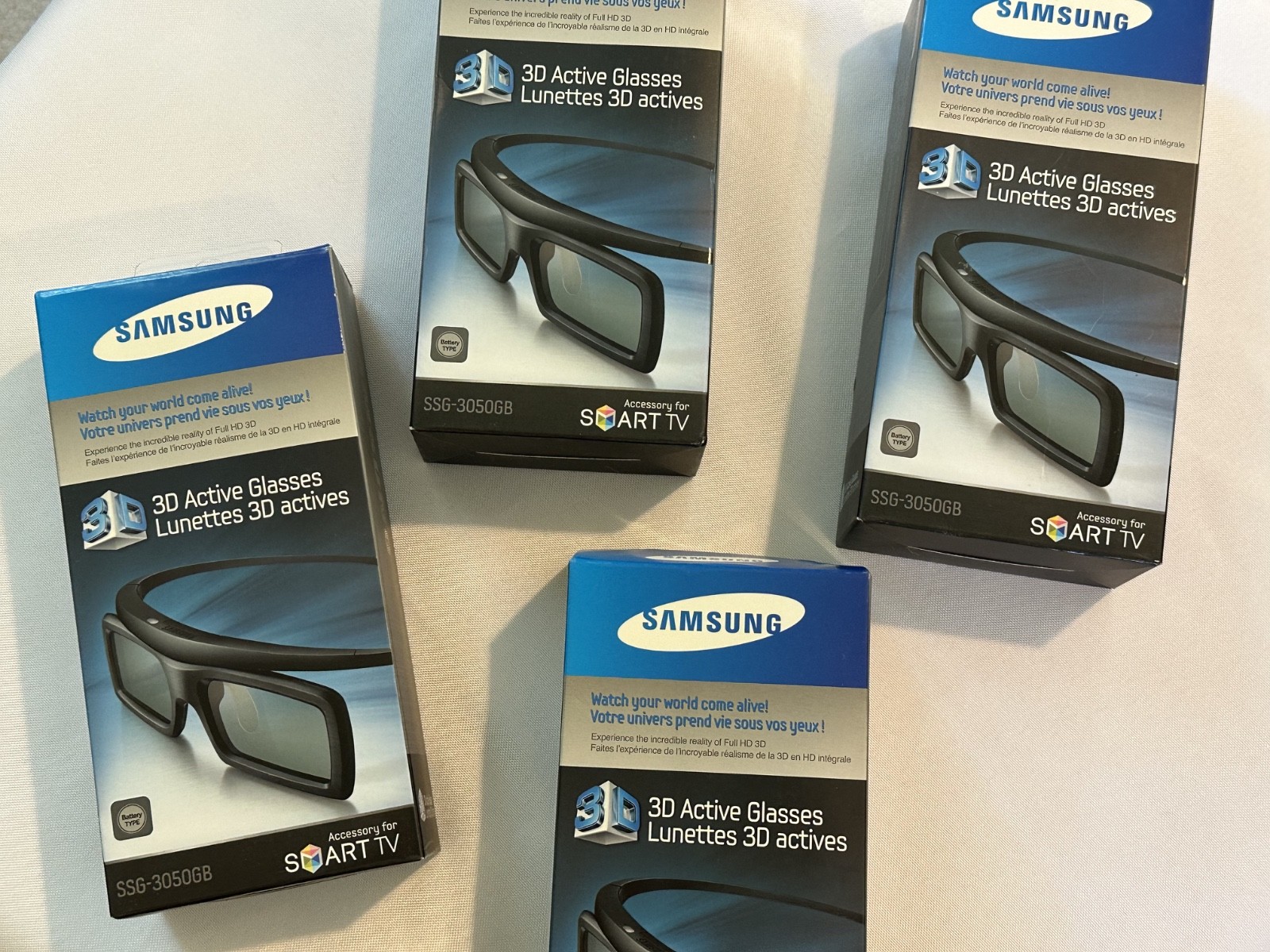 Lot of 4 Samsung SSG-3050GB Stereoscopic 3D Active Glasses -Black