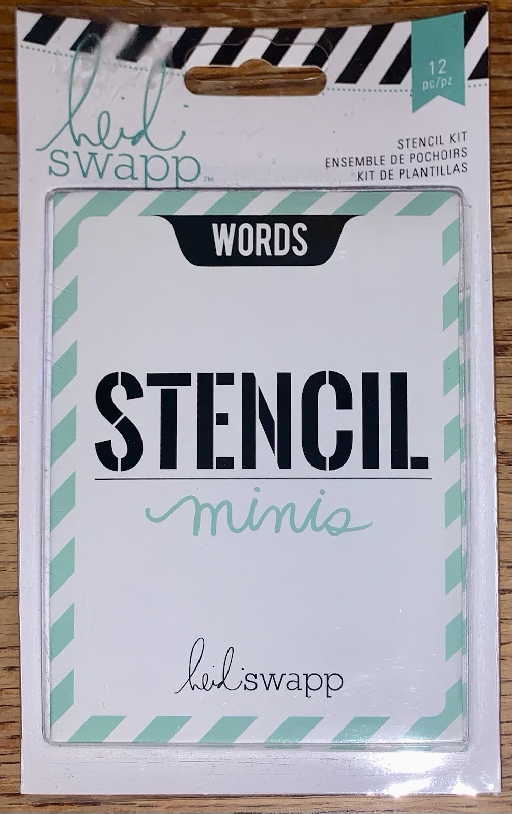 American Crafts Heidi Swapp Words STENCIL MINIS ~ Kit 12 Pcs. ~ Brand New