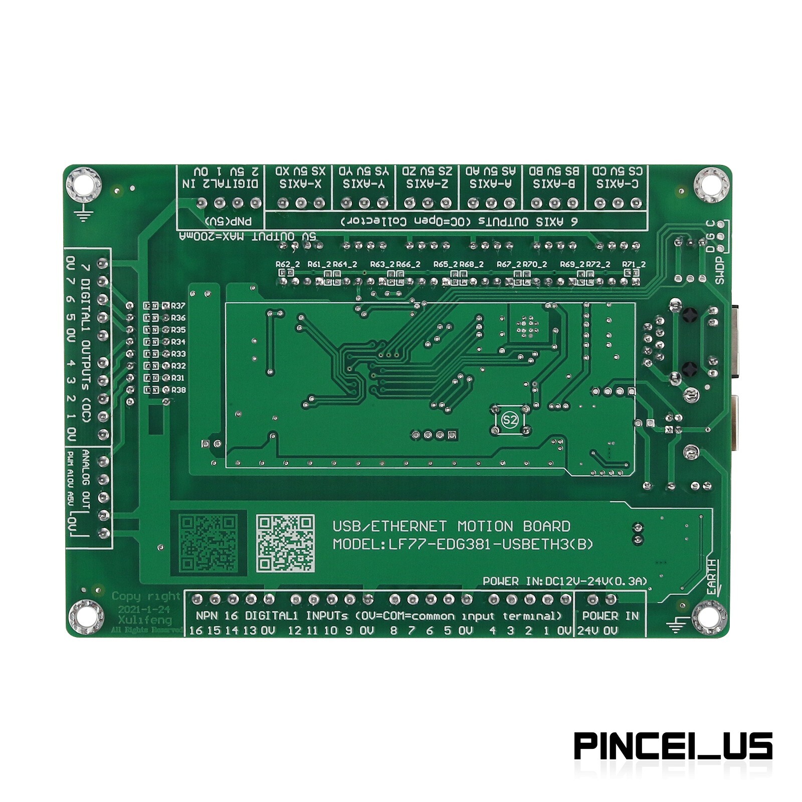 6 Axis Mach3 Controller Board Support USB + Ethernet For CNC Engraving Machine