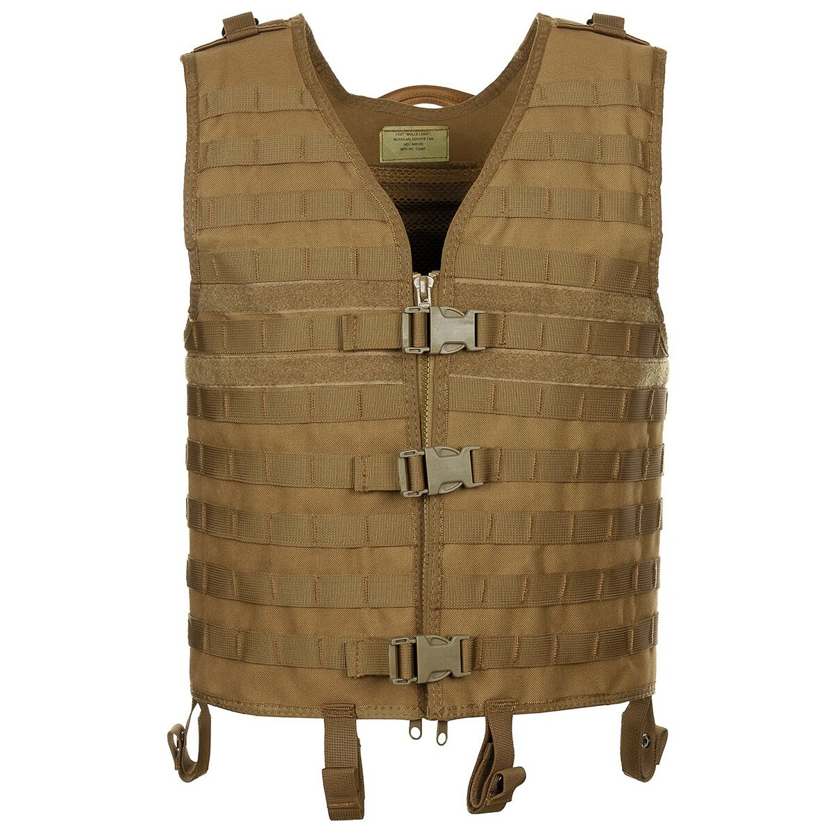 MFH Veste Gilet Tactique Militaire Homme Système Modulaire Lumière Coyote