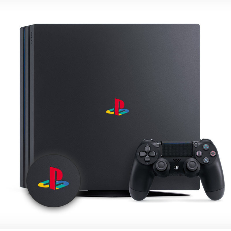 PLAYSTATION PS4 PRO CLASSIC RETRO LOGO DECAL VINYL x 2